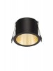Czarno-złota okrągła oprawa sufitowa podtynkowa wpuszczana GU10 minimalistyczna Luces Exclusivas